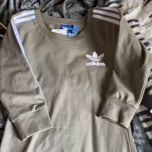 adidas green long dress